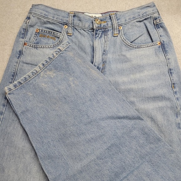 BDG Urban Outfitters Logan Buckle Back Baggy Barrel Denim Jeans Size 27W Light - Picture 2 of 13